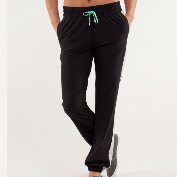 lululemon athletica Pants - Lululemon Work It Out Track PantBlack / Dune / Fresh Teal